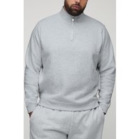Plus Basic Sweatshirt mit Trichterkragen und Reißverschluss von boohooman