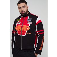 Plus Bikerjacke mit Moto-Applikation - Schwarz - XXL, Schwarz Plus Bikerjacke mit Moto-Applikation - Schwarz - XXL, Schwarz von boohooman