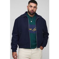 Plus Bomberjacke in Wolloptik mit Reißverschluss von boohooman