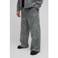 Plus Bouclee-Hose mit weitem Bein und elastischem Bund von boohooman