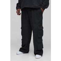 Plus Cargo-Jeans mit Taschen - Schwarz - XXXXL, Schwarz von boohooman