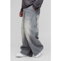 Plus lockere Jeans - Grau - 42, Grau von boohooman