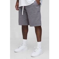 Plus lockere Shorts mit elastischem Bund - Grau - 3XL, Grau von boohooman