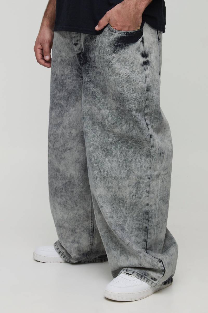 Plus extrem lockere Jeans - Grau - 38, Grau von boohooman