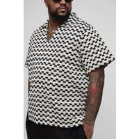 Plus Hemd mit V-Ausschnitt - Schwarz - XXXXXL, Schwarz von boohooman