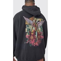 Plus Hoodie mit lizenziertem Nirvana-Print - Schwarz - 3XL, Schwarz von boohooman