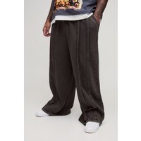 Plus Jogginghose mit Acid-Waschung und Naht-Detail - Braun - XXL, Braun von boohooman