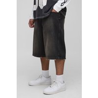 Plus longline Jorts mit Taschen - Schwarz - 46, Schwarz von boohooman