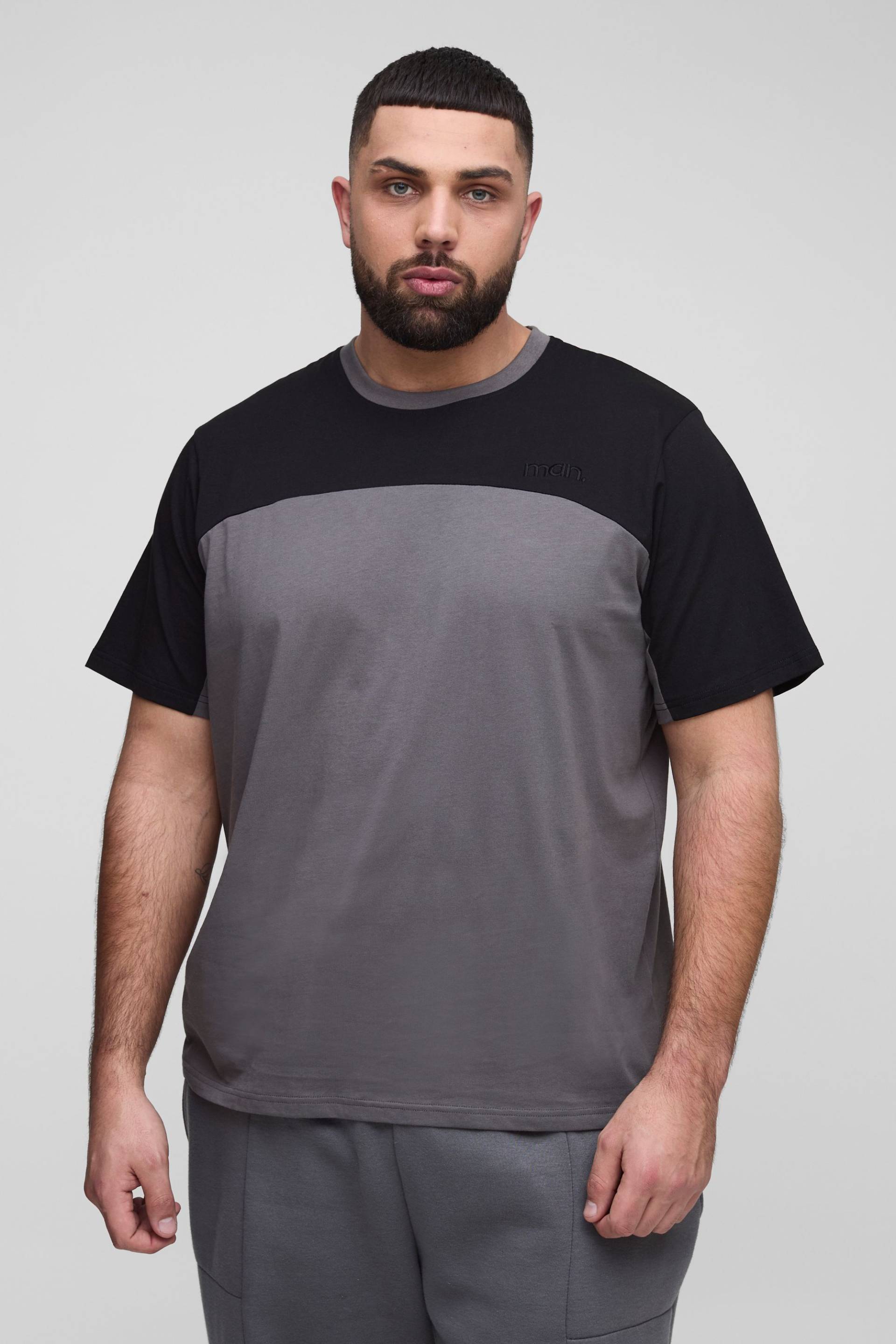 Plus Man Colorblock T-Shirt von boohooman