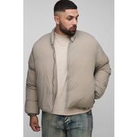 Plus gepolsterte Oversize Bomberjacke - Taupe - 3XL, Taupe Plus gepolsterte Oversize Bomberjacke - Taupe - 3XL, Taupe von boohooman