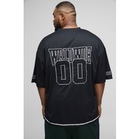 Plus Oversize Baseball T-Shirt mit Airtex Worldwide Applikation von boohooman