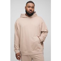 Plus Oversize Basic Hoodie - Braun - 4XL, Braun von boohooman