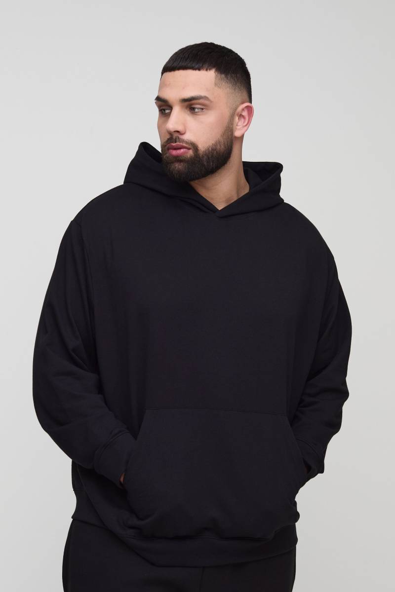 Plus Oversize Basic Hoodie - Schwarz - 4XL, Schwarz von boohooman
