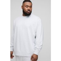 Plus Oversize Basic Sweatshirt - Grau - 4XL, Grau von boohooman