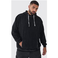 Plus Oversize Hoodie mit Naht-Detail - Grau - XXXXXL, Grau von boohooman