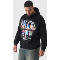 Plus Oversize Hoodie mit New York Print von boohooman