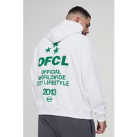 Plus Oversize Hoodie mit Official Sternen-Print - Weiß - 2XL, Weiß von boohooman