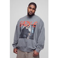 Plus Oversize Sweatshirt mit lizenziertem Eazy-E Print - Grau - XXL, Grau von boohooman