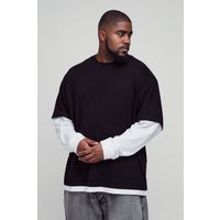 Plus Oversize T-Shirt - Schwarz - 3XL, Schwarz von boohooman