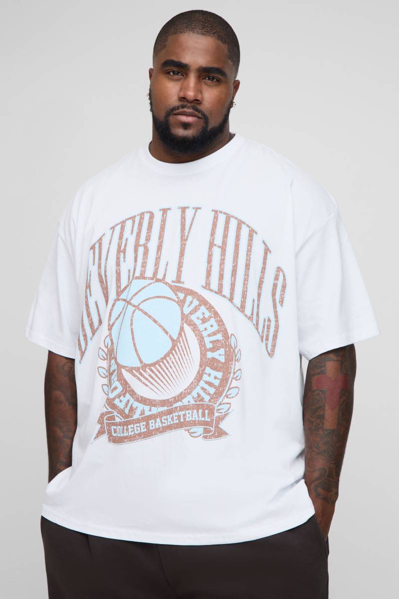 Plus Oversize T-Shirt mit Beverly Hills Print von boohooman