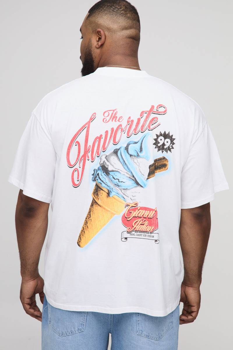 Plus Oversize T-Shirt mit Ice Cream Print von boohooman