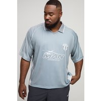 Plus kastiges Oversize Man Sweatshirt - Grau - 2XL, Grau von boohooman