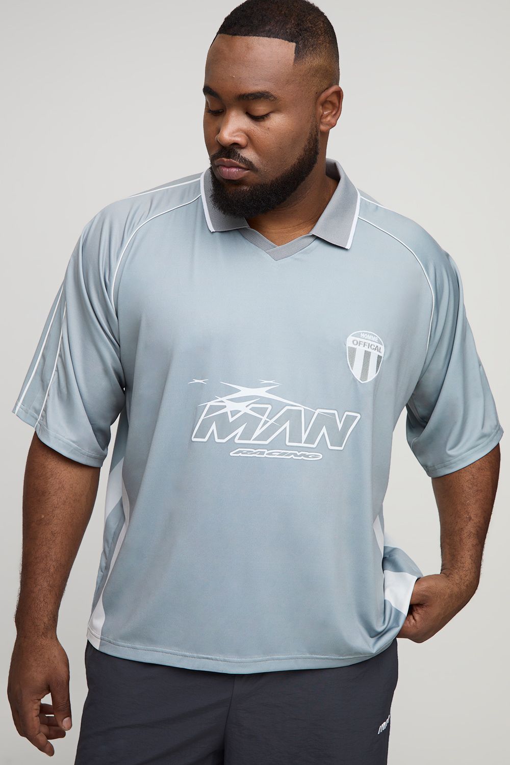 Plus kastiges Oversize Man Sweatshirt - Grau - 4XL, Grau von boohooman