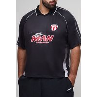 Plus kastiges Oversize Man Sweatshirt - Schwarz - 3XL, Schwarz von boohooman