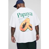 Plus Oversize Man T-Shirt mit Pyjama-Print - Weiß - 4XL, Weiß von boohooman