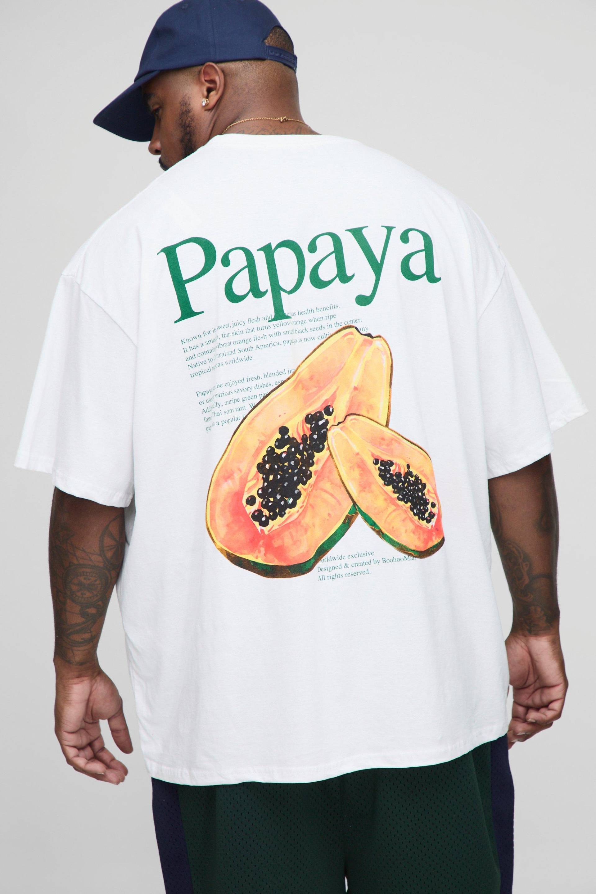 Plus Oversize Man T-Shirt mit Pyjama-Print - Weiß - 4XL, Weiß von boohooman