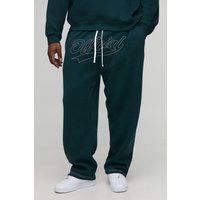 Plus Oversize Official Strick-Jogginghose mit Kontrast-Naht - Grün - 4XL, Grün von boohooman