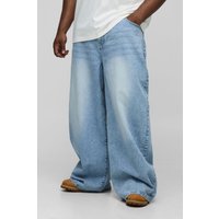 Plus Jeans mit Etikett - Blau - 44, Blau von boohooman