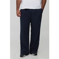 Plus Nadelstreifen-Hose mit weitem Bein - Blau - 3XL, Blau von boohooman