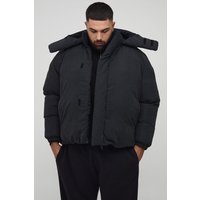 Plus Basic Sweatshirt mit Trichterkragen und Reißverschluss - Schwarz - 2XL, Schwarz von boohooman