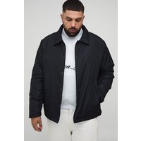 Plus gepolsterte Coach-Jacke mit Kragen - Schwarz - 4XL, Schwarz von boohooman