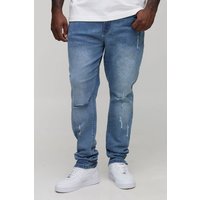 Plus Ripped Zip Hem Cuff Detail Stacked Skinny Jeans - Grau - 40, Grau von boohooman
