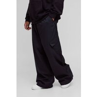 Plus Ripstop-Hose mit Applikations - Schwarz - XXL, Schwarz von boohooman