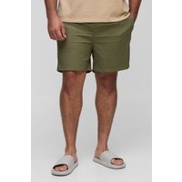 Plus mittellange Ripstop-Badehose - Khaki - 4XL, Khaki von boohooman