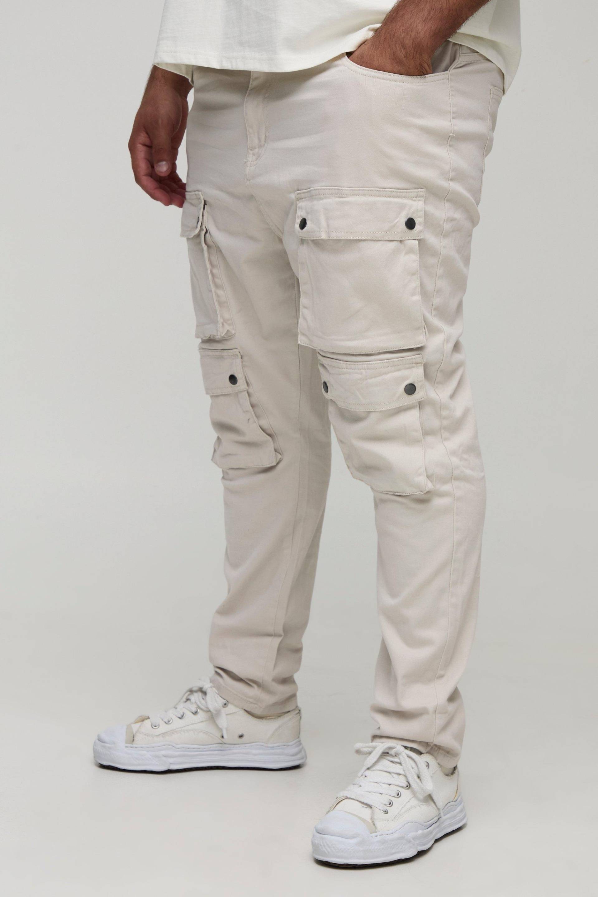 Plus Skinny Cargo-Hose - light stone - 44, light stone von boohooman