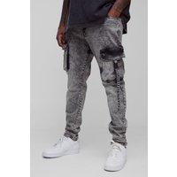 Plus Skinny Cargo-Jeans mit Taschen-Detail von boohooman