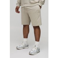 Plus Slim-Fit Basic Shorts - light khaki - 4XL, light khaki von boohooman
