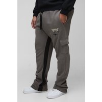 Plus Slim-Fit Official Cargo-Jogginghose - Grau - XXXXL, Grau von boohooman