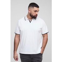 Plus Slim-Fit Pique Poloshirt von boohooman