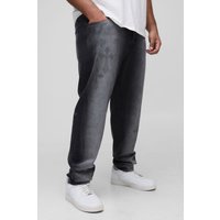 Plus zerrissene Slim-Fit Jeans - Schwarz - 46, Schwarz von boohooman