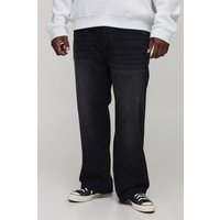 Plus Jeans mit geradem Bein - Schwarz - 40, Schwarz von boohooman