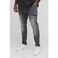 Plus Stretch Skinny Jeans - Grau - 38, Grau von boohooman
