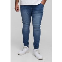 Plus Super Skinny Stretch Skinny Jeans - Blau - 42, Blau von boohooman
