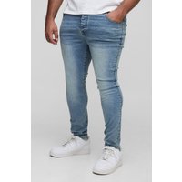 Plus Super Skinny Stretch Skinny Jeans - Blau - 42, Blau Plus Super Skinny Stretch Skinny Jeans - Blau - 42, Blau von boohooman