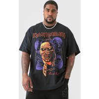 Plus T-Shirt mit lizenziertem Iron Maiden Print - Schwarz - 5XL, Schwarz von boohooman
