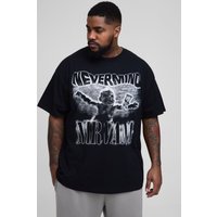 Plus T-Shirt mit lizenziertem Nirvana-Print - Schwarz - 3XL, Schwarz Plus T-Shirt mit lizenziertem Nirvana-Print - Schwarz - 3XL, Schwarz von boohooman
